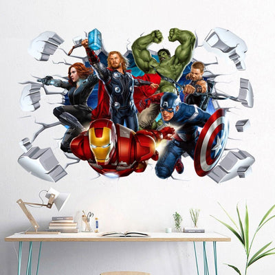 3D Superhero Wall Decal Stickers