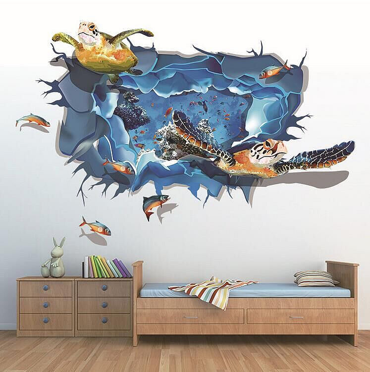 3D Sea Turtle Wall Sticker decal