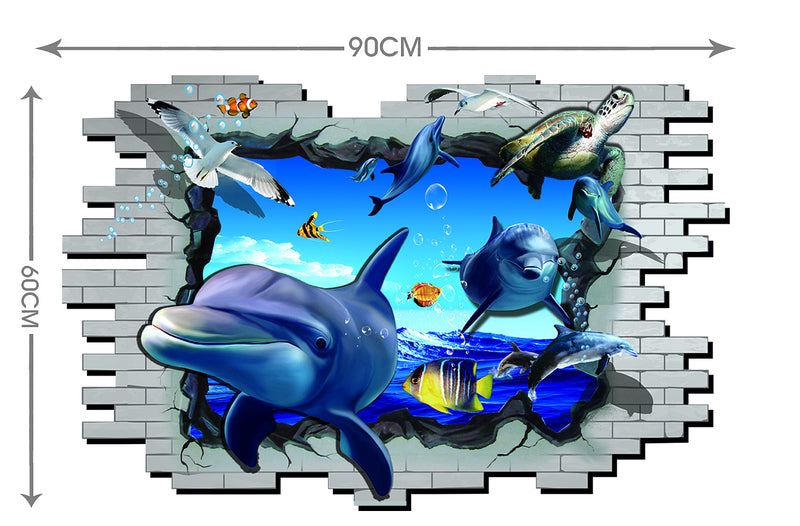 3D Shark Fish Wall Stickers