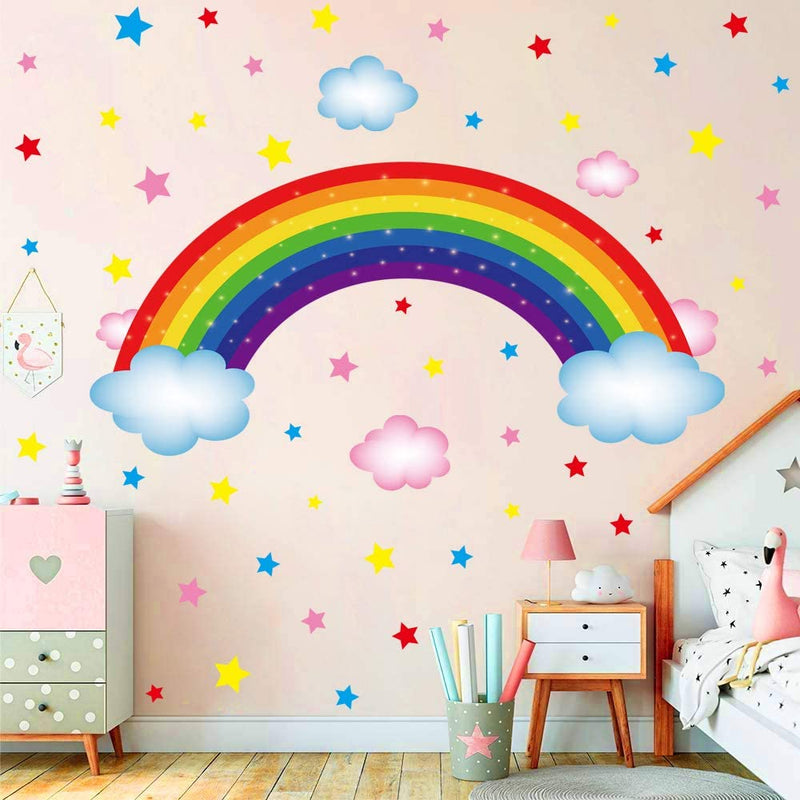 Rainbow & Colourful Clouds Wall Stickers