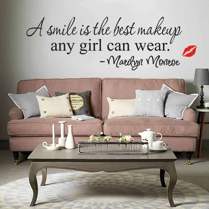 A-smile-is-the-best-makeup-any-girl-art-mural-decal-decor-quote-wall-sticker