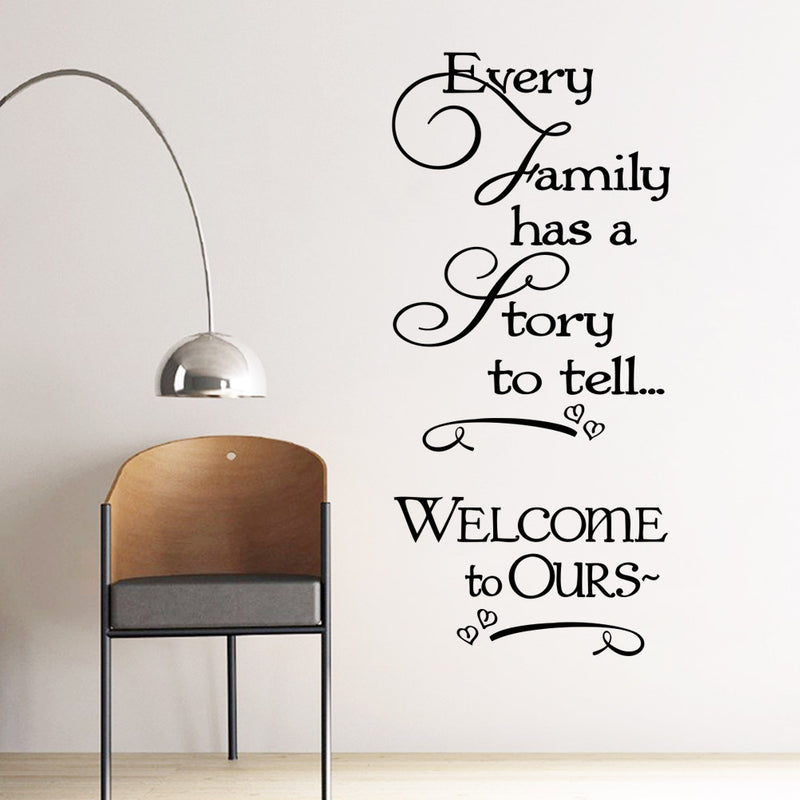 Every family has story to tell wall quote art decals