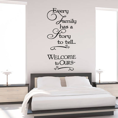 Every family has story to tell wall quote art decals