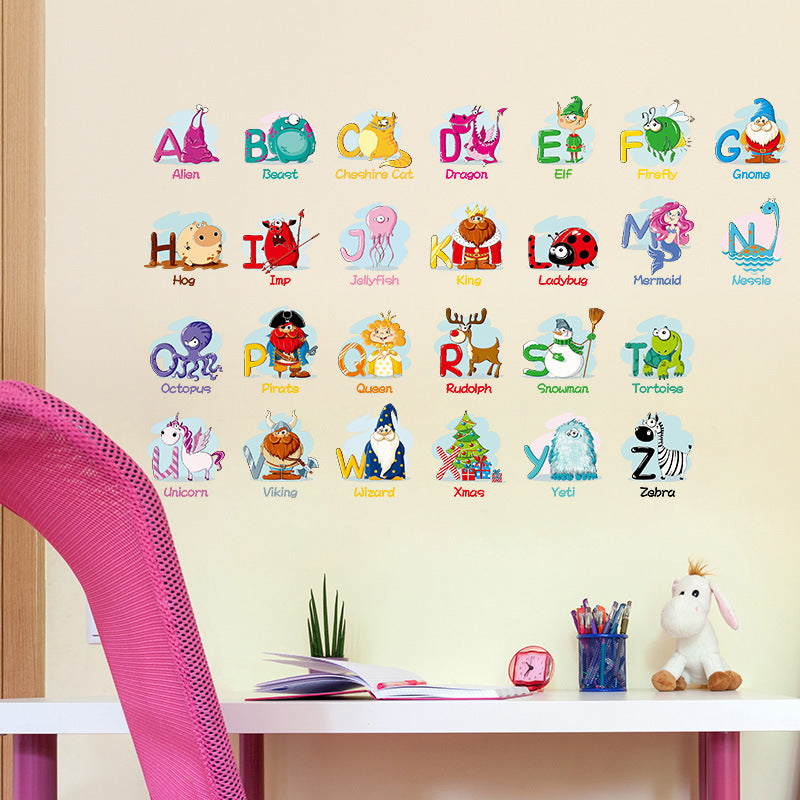 Cartoon Alphabets Kids Wall Stickers
