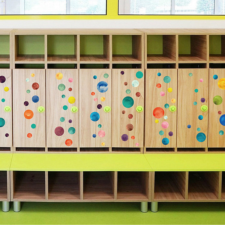 Colourful dots wall art decals