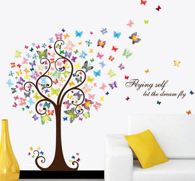 Colourful tree wall stickers