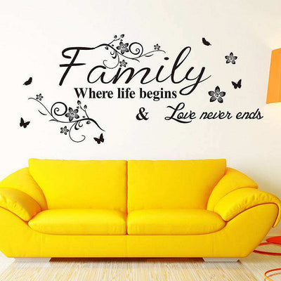 Family wall quote stickers decals