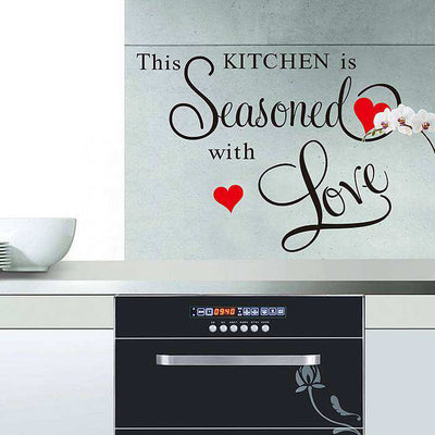 Kitchen with sesond with love quotes art wall stickers