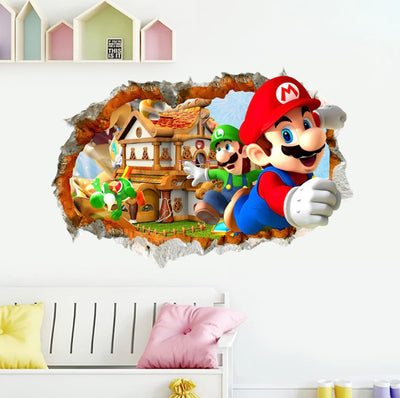 Mario Bros 3d Wall Stickers