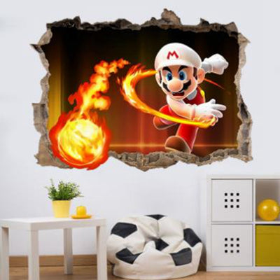 The Mario Bros on Fire 3D wall stickers