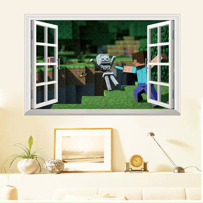 Minecraft 3D Window |Wall Decals & Stickers
