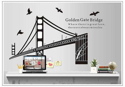 135-82cm-Golden-Gate-Bridge-pattern-wall-sticker-free-shipping-removable-vinyl-wall-Stickers-DIY-home 1