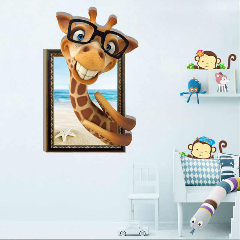 3D Giraffe wall decals