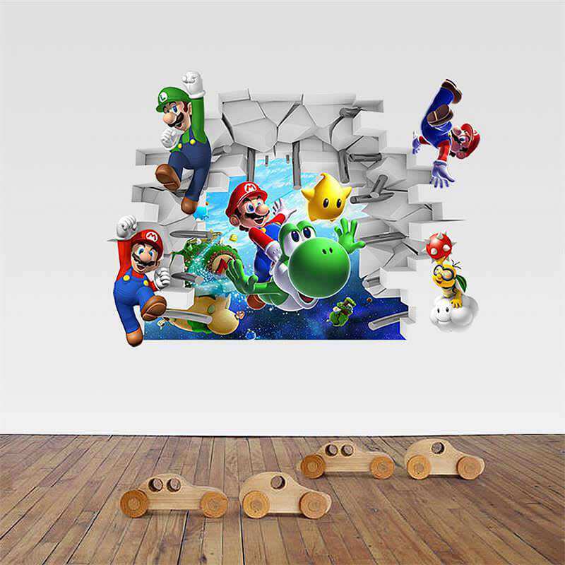 3d mario wall stickers