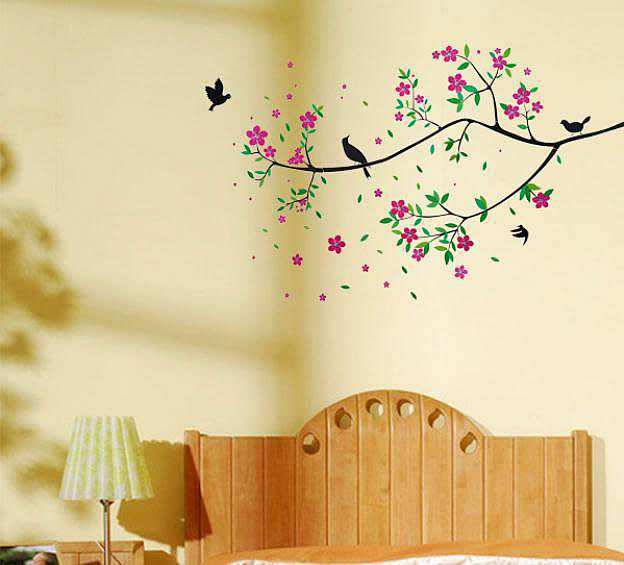 593464457_640Colorful Tree and Bird Wall Stickers Vinyl Art Decals Kids Bedroom Wall Art 1