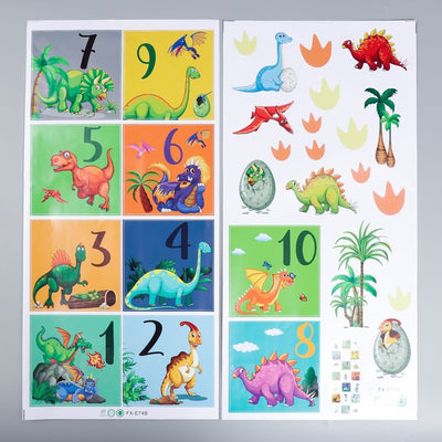 Dinosaurs with Numbers Wall Stickers