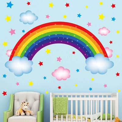 Rainbow & Colourful Clouds Wall Stickers