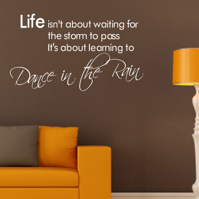 Dance in the rain quote wall stickers