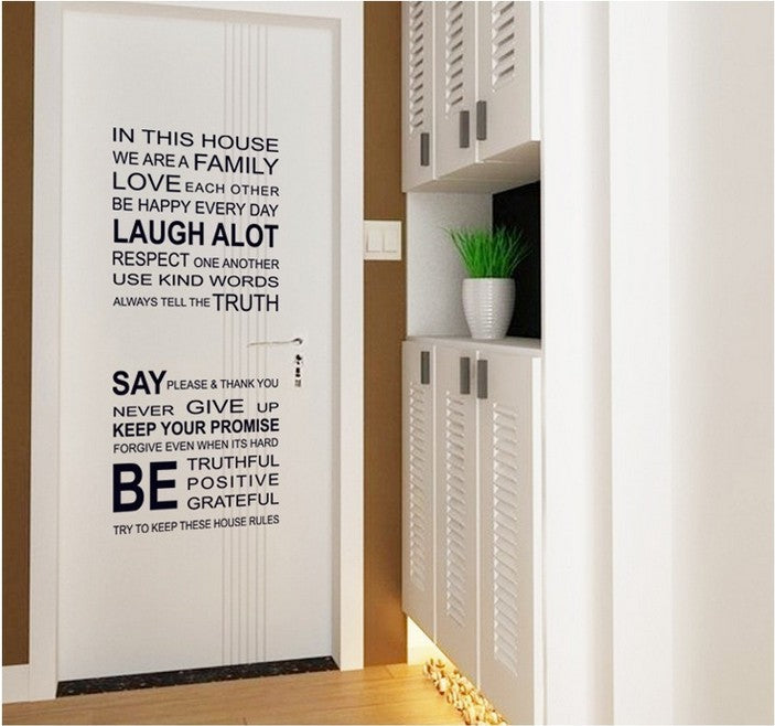 Home Rules Wall Decal Quote Stickers
