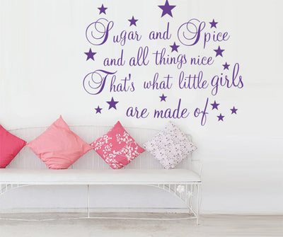 Sugar and spice all things nice quote wall decals