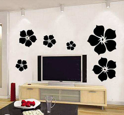 Black flower-wallsticker vinyl Wall Decal Bedroom LivingRomm Wallpaper