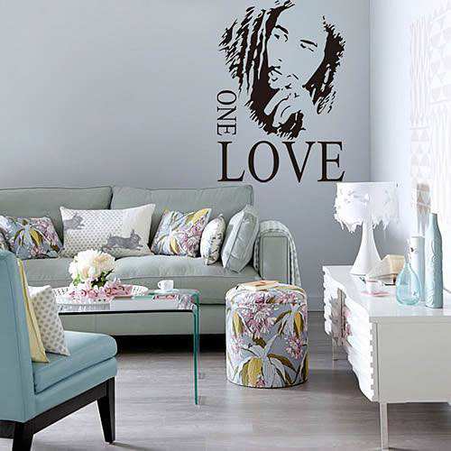 Bob Marley One Love Art Wall Sticker Mural Decal Home Room Decor