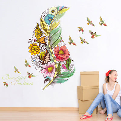 Colorful Feather wall decals