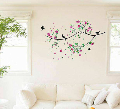 Colorful Tree and Bird Wall Stickers Vinyl Art Decals Kids Bedroom Wall Art 1