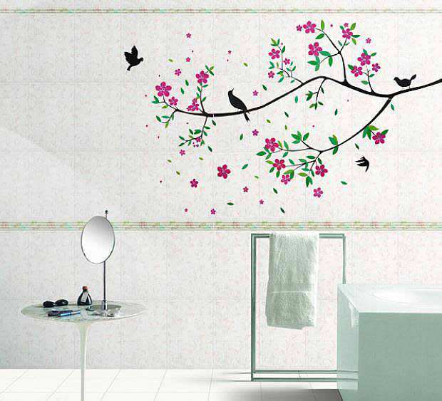 Colorful Tree and Bird Wall Stickers Vinyl Art Decals Kids Bedroom Wall Art