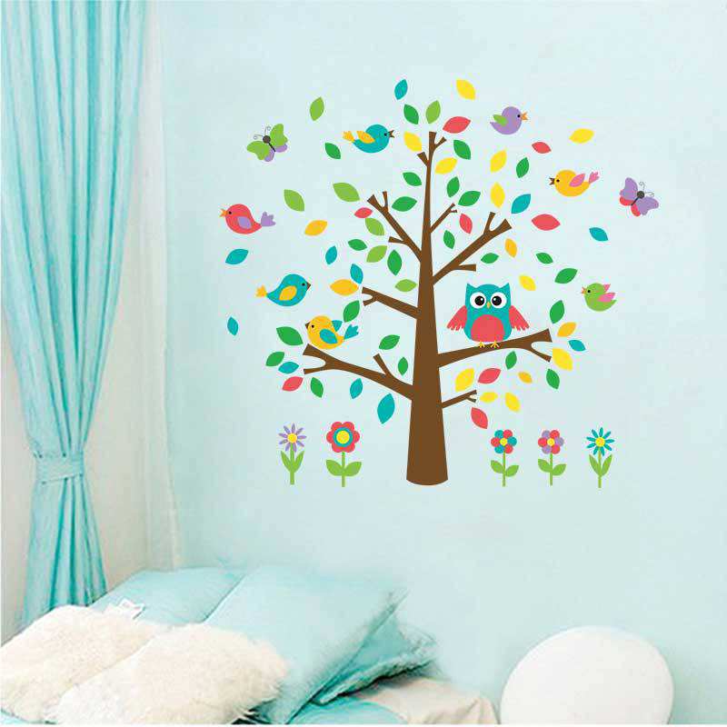 Colorful tree wall stickers