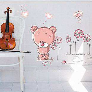 Cute-Teddy-Bear-Children-Wall-Stickers-For-Kids-Rooms-Removable-Stickers-Wall-Decor-Baby-Room-Free