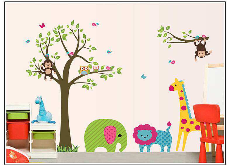  Owl-Tree-Giraffe-Vinyl-Wall-Stickers-kids-Baby-children-Decor-Home-Wall-Paper-Decal-deco