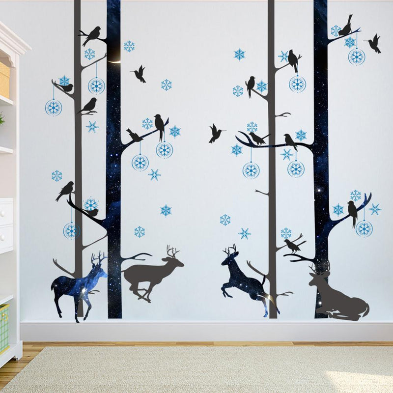 Deer Forest Tree Wall Stickers