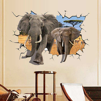 Elephent 3D wall stcikers art decal
