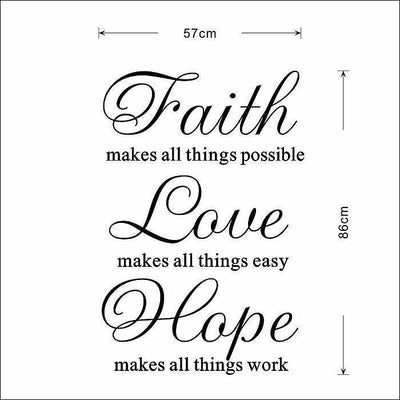 Faith love hope wall stickers