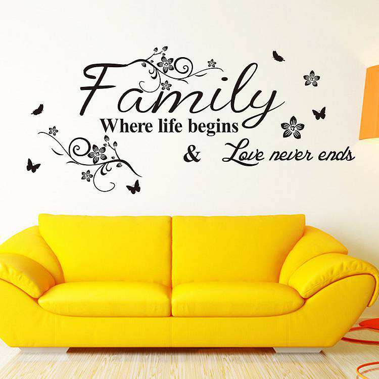 Family wall quote stickers decals