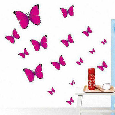 Free-shipping-DM3501-Removable-Rosy-Butterflies-Art-Mural-Wall-Decals-50x35cm-100pcs-pink-butterfly-home-decor