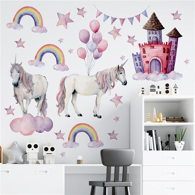Unicorn castle Stars Wall Stickers