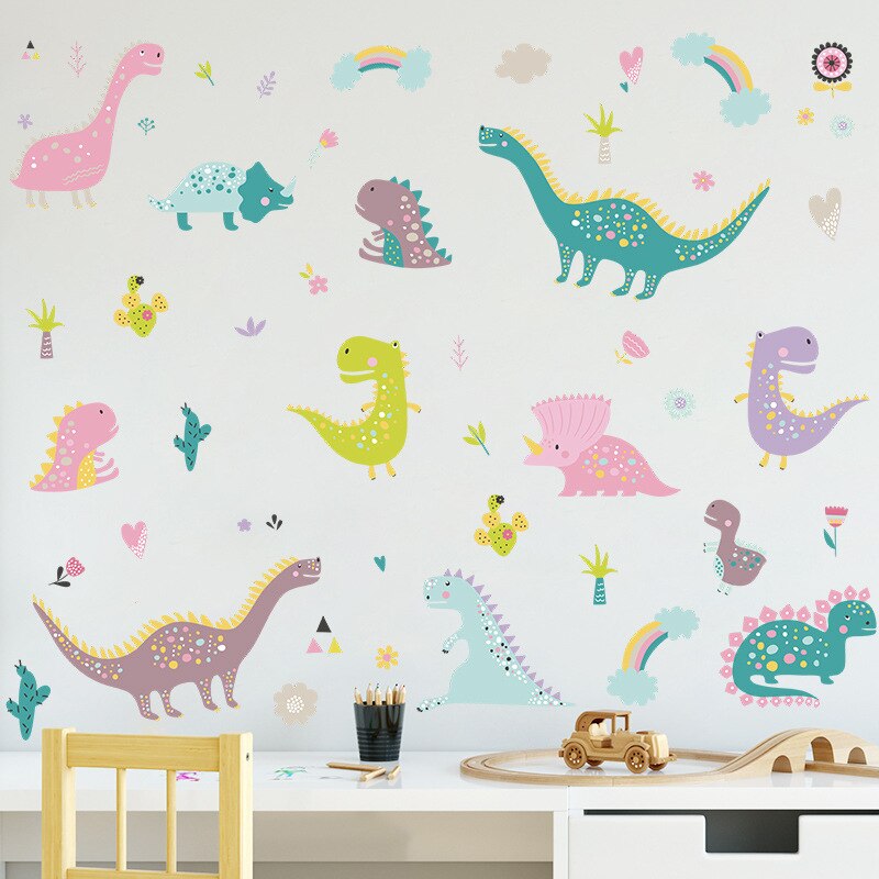 Cute Dinosaur Rainbow Wall Stickers