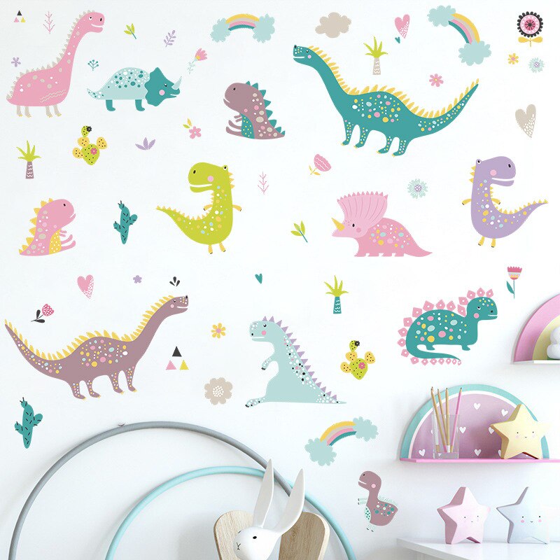Cute Dinosaur Rainbow Wall Stickers