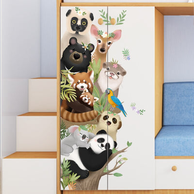 Cute Panda Deer Bear Wall Decal