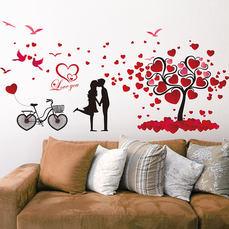 Heart tree love you decal wall art