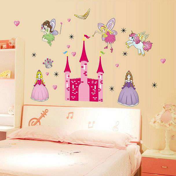 High-Quality-120-82cm-Fairy-Princess-font-b-Castle-b-font-Girl-s-Pink-Removable-Art