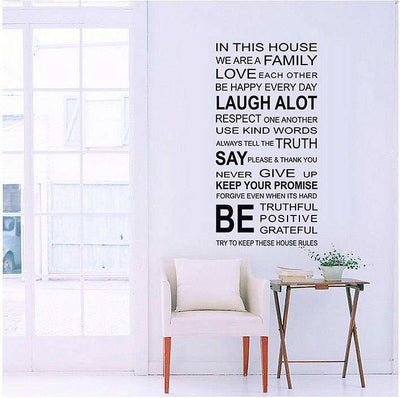 House Rules Wall Art Decals Mural Stickers