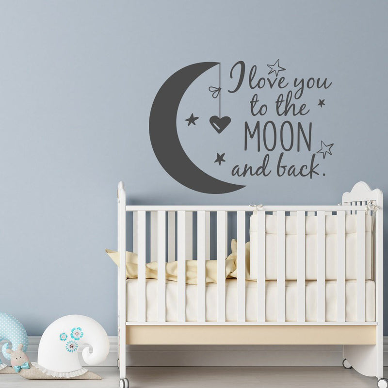 I love you to the moon and back wall decals