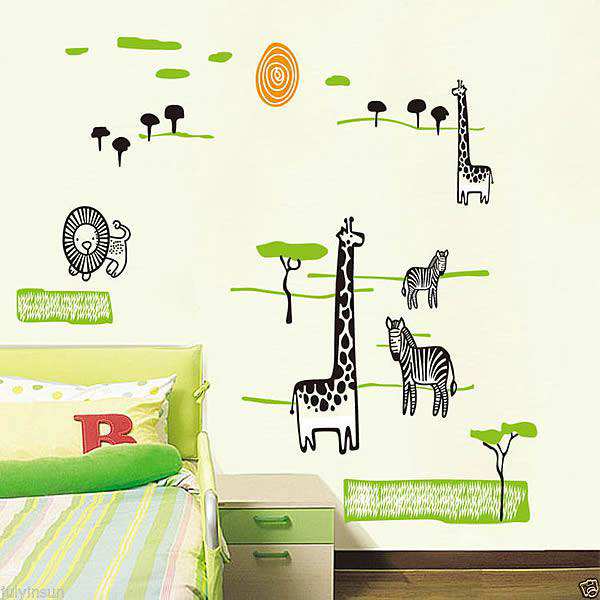 Jungle animal zoo wall stickers wall decals