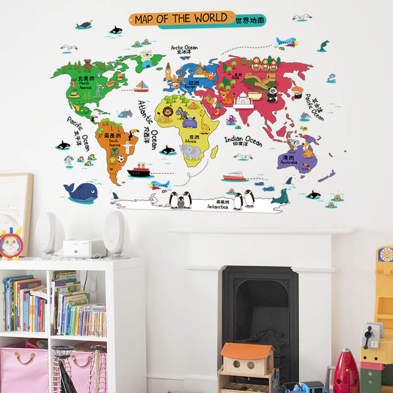 Kids map Wall Decals