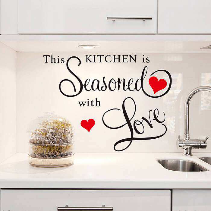 Kitchen Seasoned With Love Wall Quote Sticker | Wall Decals – Walldecals.ie