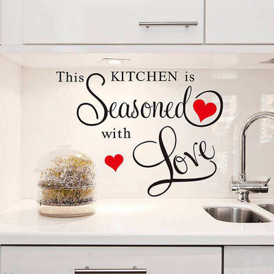Kitchen with sesond with love quotes wall stickers