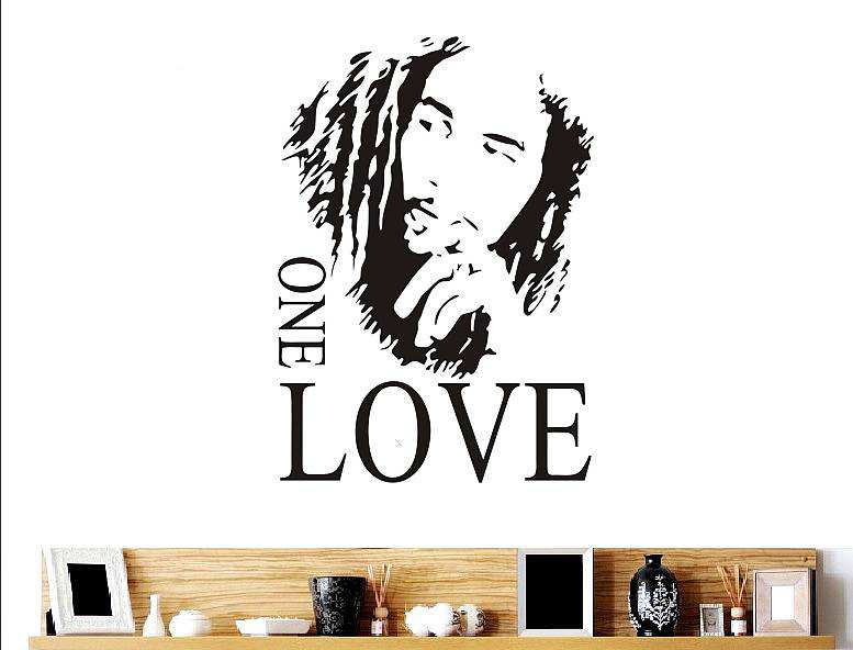 Large Bob Marley One Love Art Wall Sticker Mural Decal Home Decor